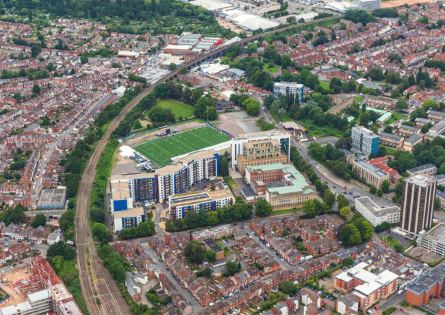 An aerial view of Earlsdon Park, Coventry.