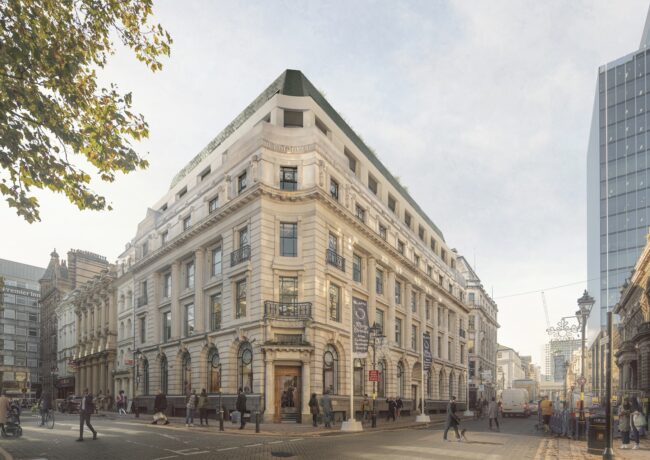 An artists impression of a planned office refurbishment at Colmore Row, Birmingham.
