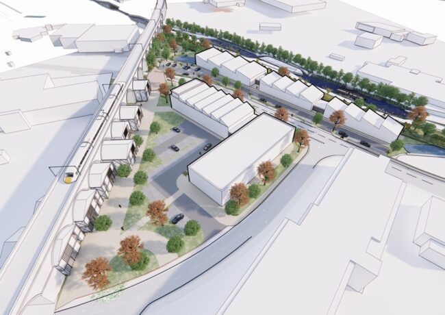 A CGI of a proposed green innovation park in Wolverhampton