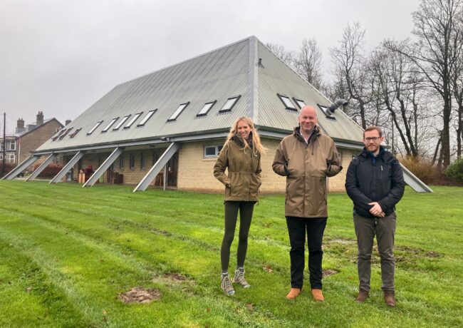 Glenbrook Holdings’ directors Gill Petty and Andrew Lazenby with MD Law’s Travis Wood at Glenbrook in the Peak District