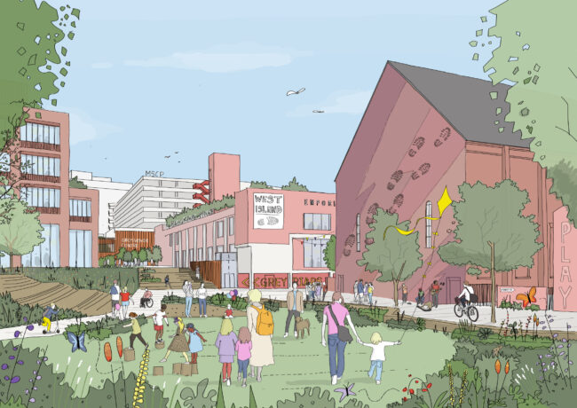 A CGI of a proposed redevelopment of Northampton's Greyfriars