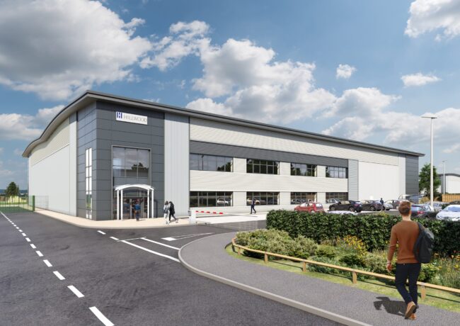 An artists impression of a new industrial scheme in Raunds, Northamptonshire.