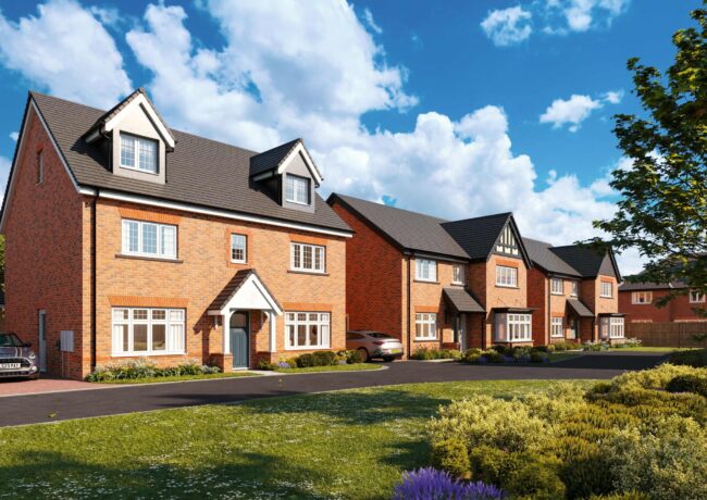 A street scene CGI of Mapperley Meadows in Nottingham