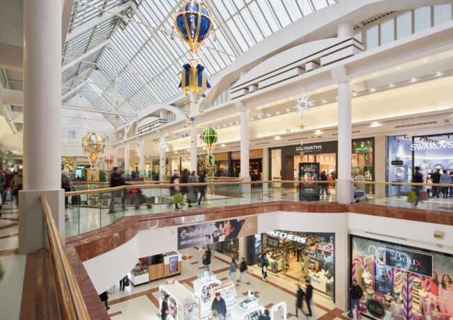 An internal view of Merry Hill Shopping Centre, Brierley Hill.