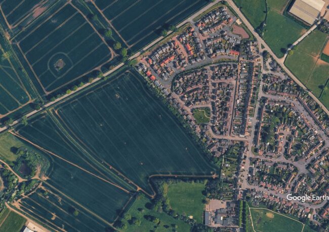 An aerial view of land earmarked for a 200-home housing scheme in Newbold Verdon