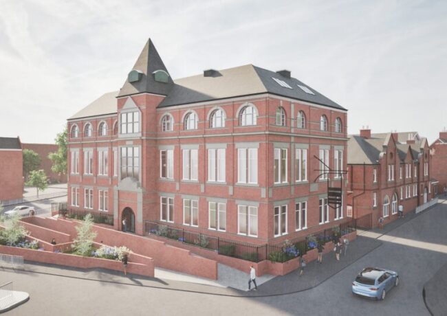 An artists impression of Tunstall Library.