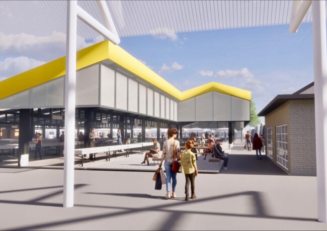 A CGI of Bilston Market
