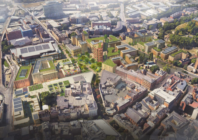 A CGI of a proposed development in Broad Marsh, Nottingham