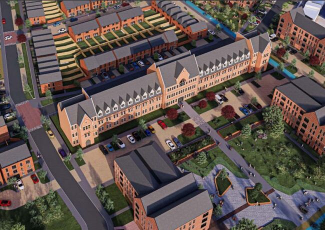 A CGI of proposed restoration and conversion at City Hospital in Birmingham,