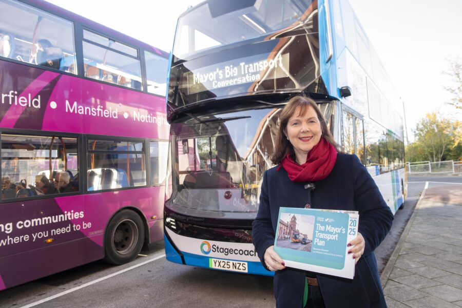 East Midlands Mayor Claire Ward at Mansfield bus station