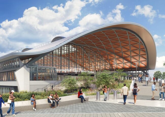 An artists impression of Curzon Street station.