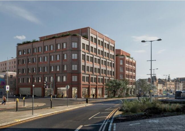 An artists impression of a proposed new development on Digbeth High Street.