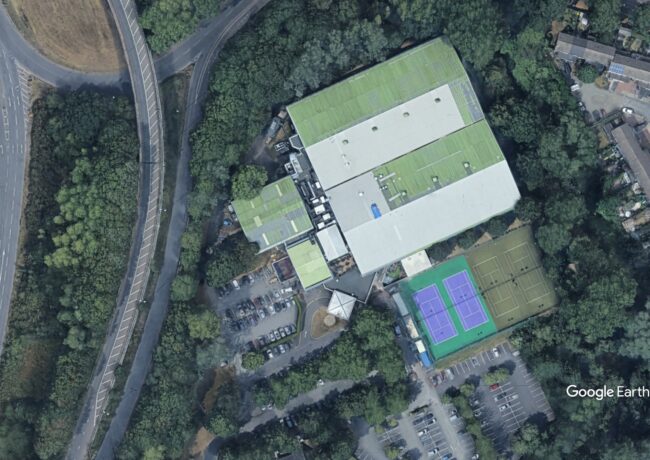 An aerial view of David Lloyd health club in Coventry