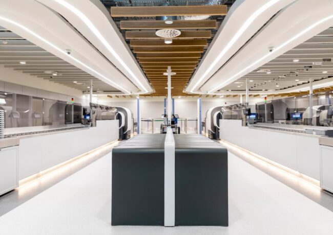 The new security hall at East Midlands Airport