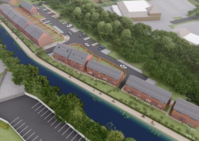 An illustrated view of a proposed housing development in Heath Town, Wolverhampton