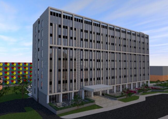 A CGI of a proposed apartment plan for Hanley's former City Central library