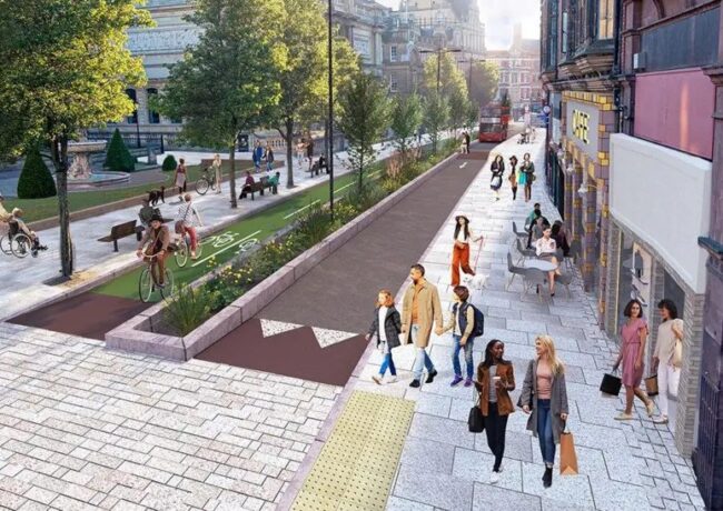 A CGI of imprvoements planned for Lichfield Street in Wolverhampton
