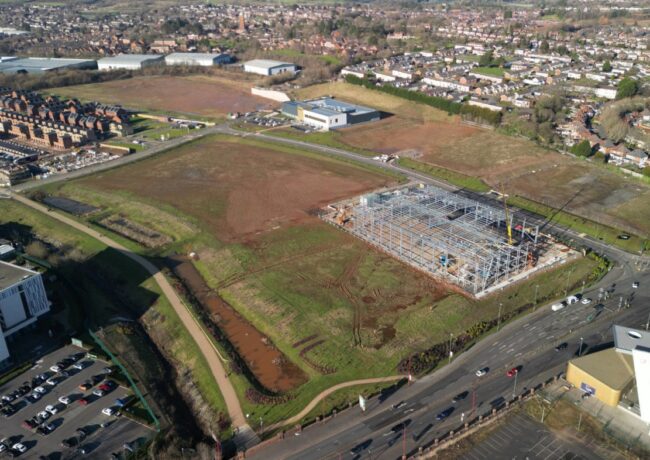 An aerial view of the Longbridge site.