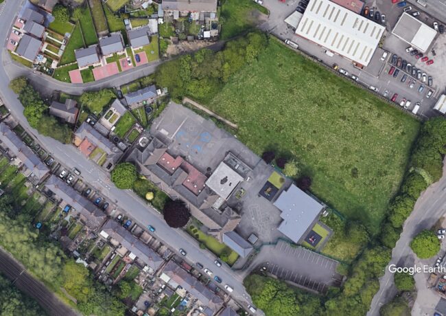 An aerial view of the former Loxdale Primary School in Wolverhampton