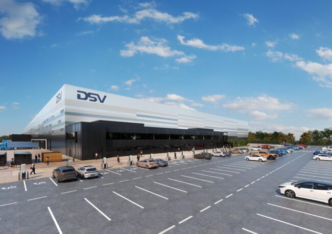 A CGI of a proposed new facility for DSV as Mercia Park, Derbyshire