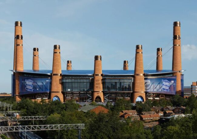 A CGI visual of a proposed new stadium for Birmingham City FC.