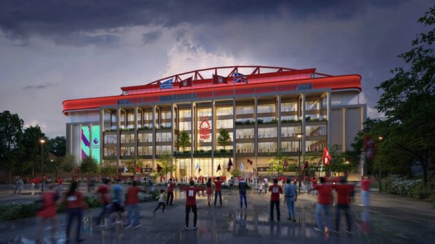 A CGI of a proposed redevelopment scheme at Notts Forest