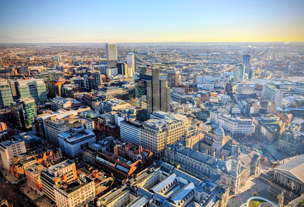 Birmingham city centre and east Birmingham as viewed from the Octagon tower. Credit: Place Midlands
