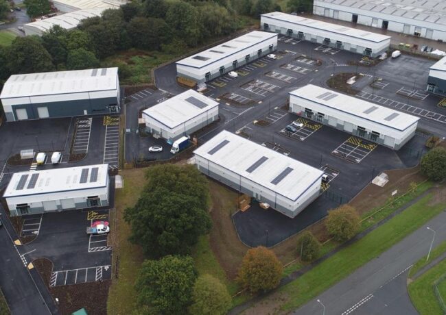 An aerial view of Orchard Park, Telford.