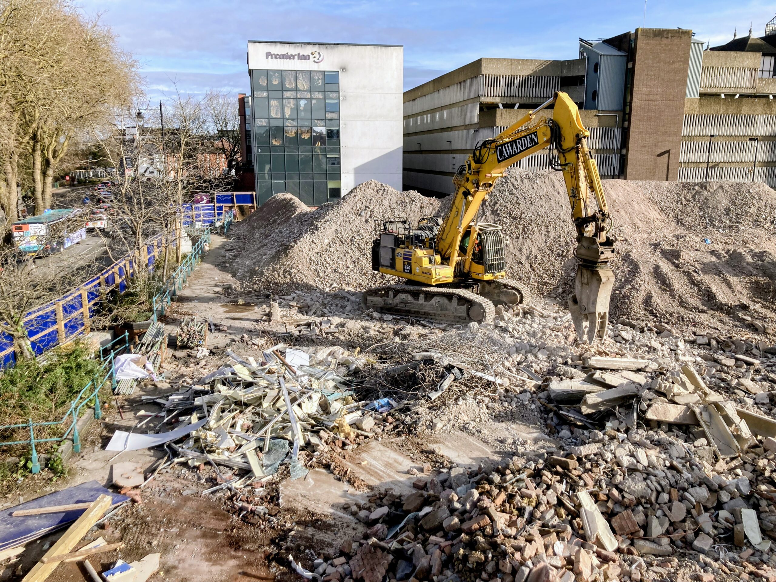 Demolition work underway at Shrewsbury's Riverside redevelopment