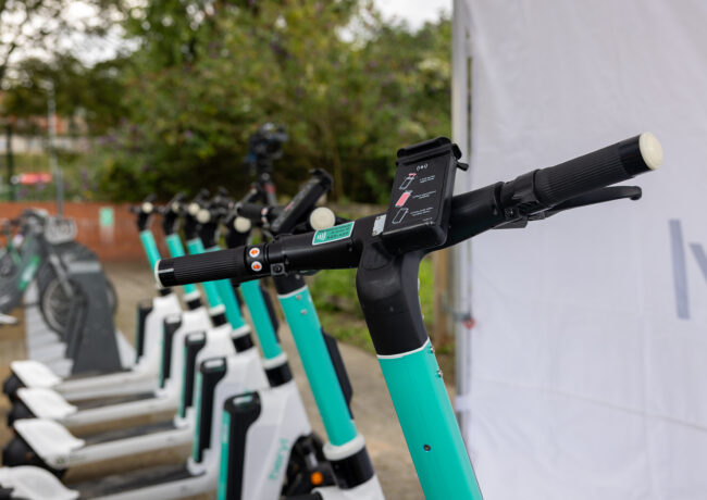 Beryl escooters lined up in Birmingham