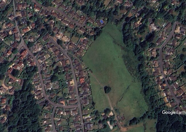 An aerial view of Snatchfield in Church Stretton