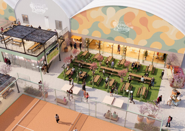 A CGI if a proposed new padel centre in Nottingham