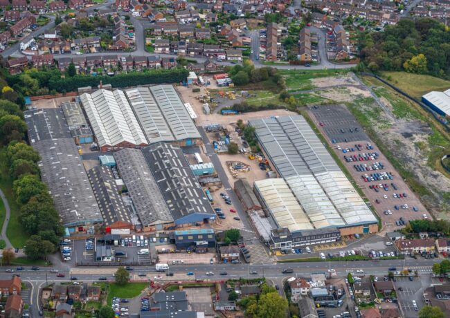An aerial view of Thornes Road industrial estate, Brierley Hill.
