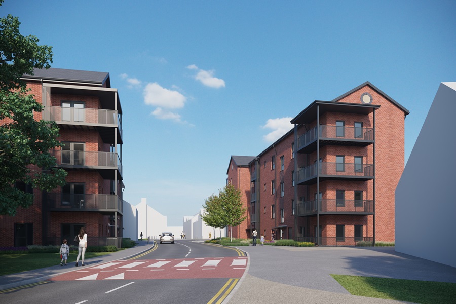 An artists impression of a planned new apartment block on Union Street, Tipton.