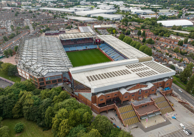 An aerial view of VIlla Park, Birmingham