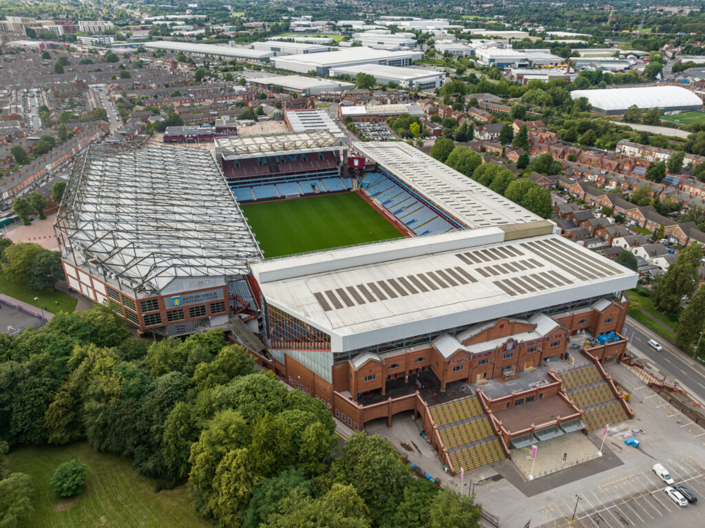 An aerial view of VIlla Park, Birmingham