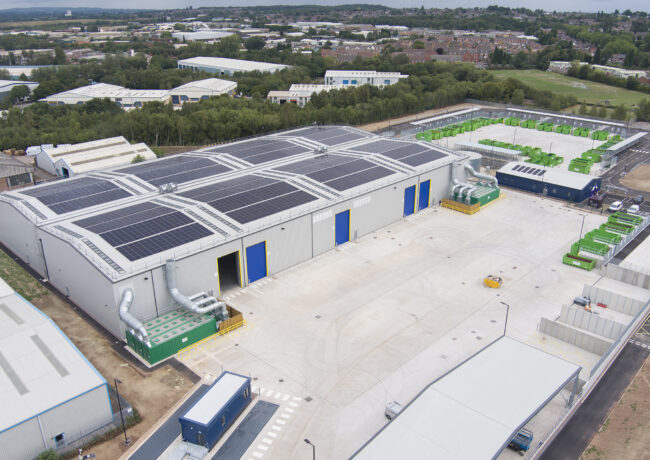 An aerial view of a new waste processing plant in Walsall