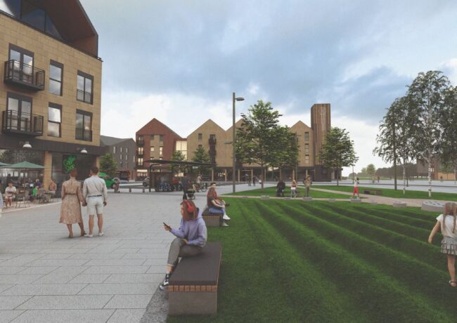A CGI image of Wychavon new town