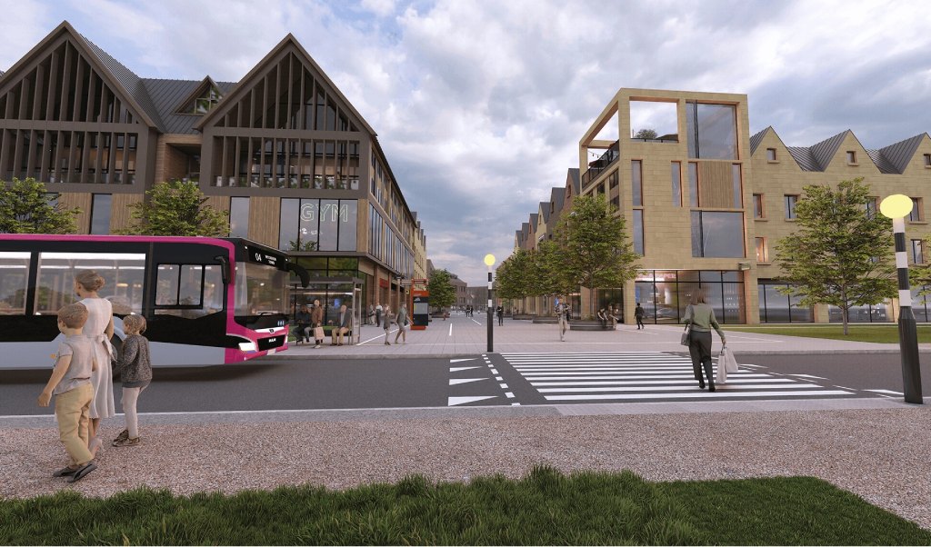 A CGI image of Wychavon new town