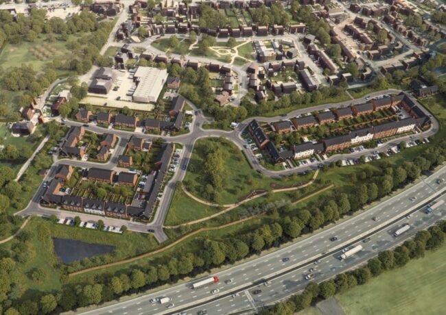 A CGI of a proposed development in Worcestershire